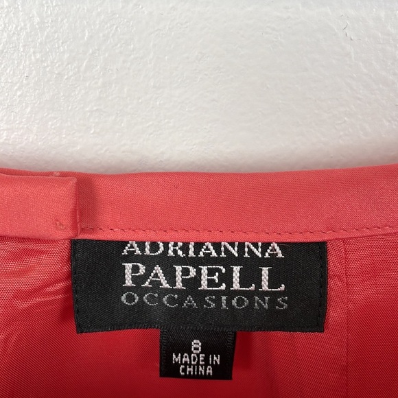 Adrianna Papell Occasion two piece skirt suit satin look front hook closure 8 - Picture 9 of 10